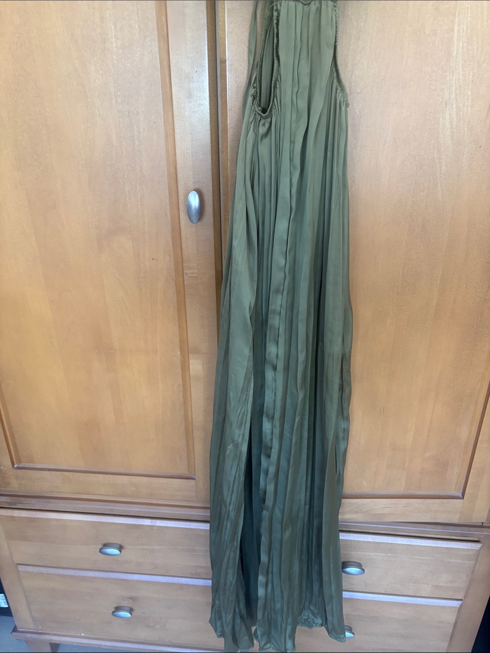 Wrinkle Effect Cut Out Maxi Dress with Cutout Waist - Picture 7 of 7